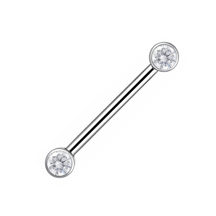 2pcs Titanium Gem Threadless Nipple Barbells - PFGWholesale