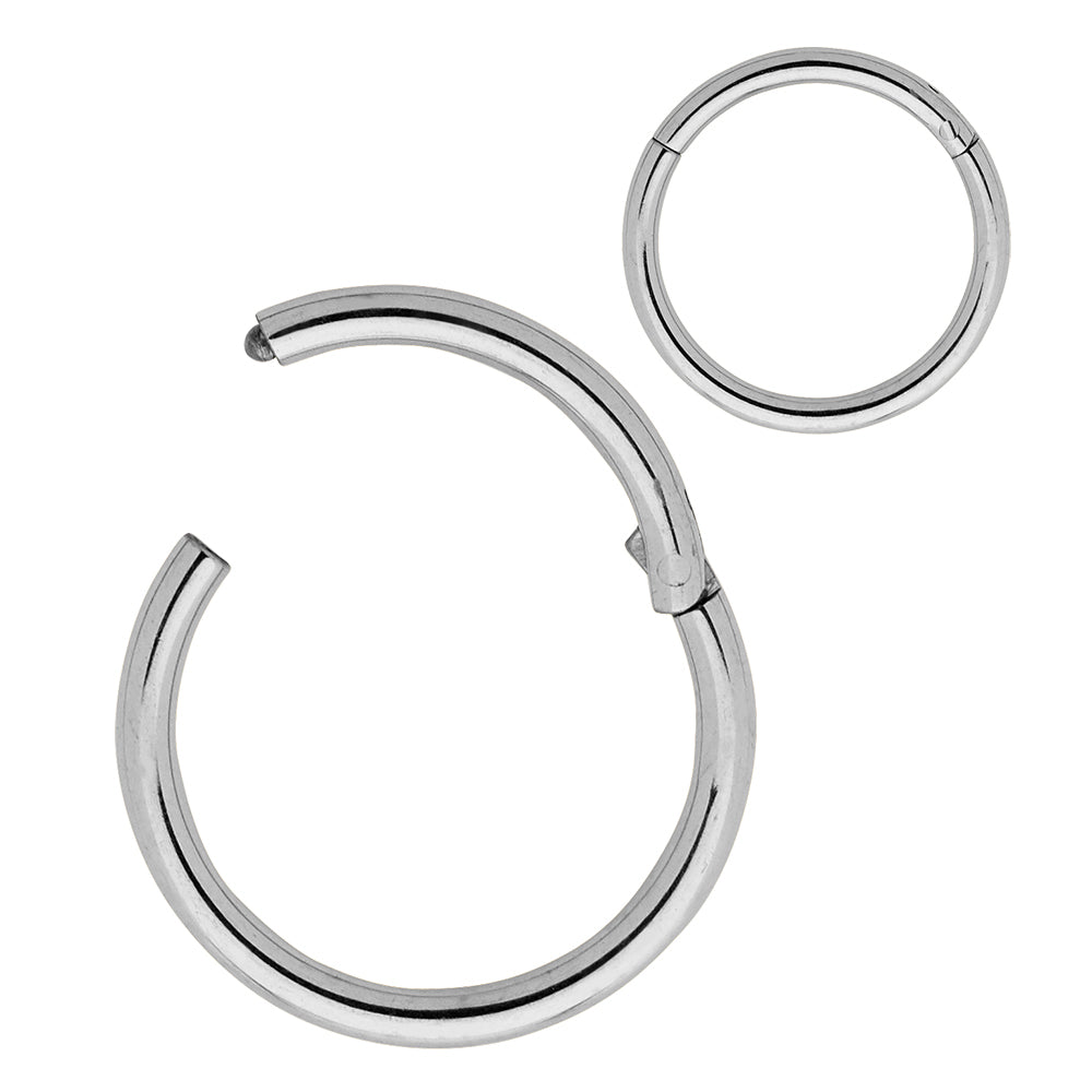 1 Piece 20G (thinnest) Titanium Polished Hinged Hoop Segment Nose Ring Piercing Earring 6mm - 10mm - PFGWholesale