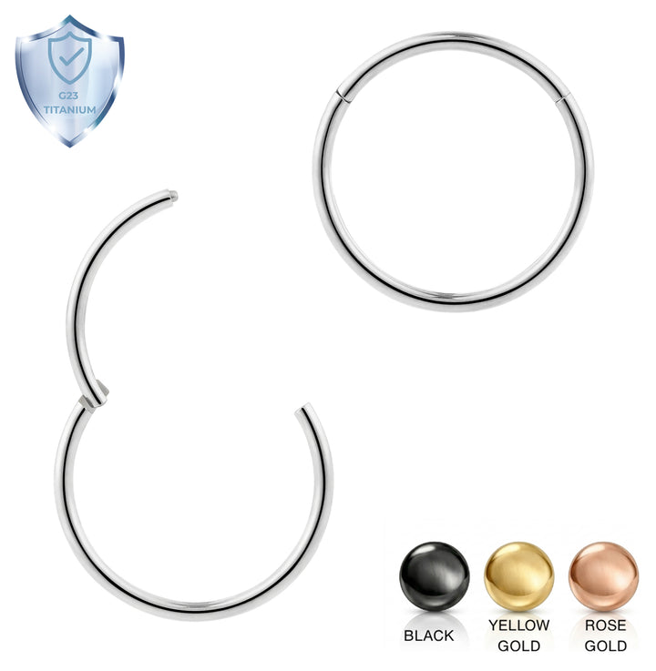 2pcs 20G (thinnest) Titanium Hinged Hoop Segment Ring Earrings - PFGWholesale