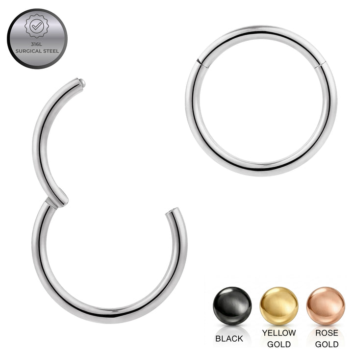2pcs 16G Surgical Steel Hinged Hoop Segment Ring Earrings