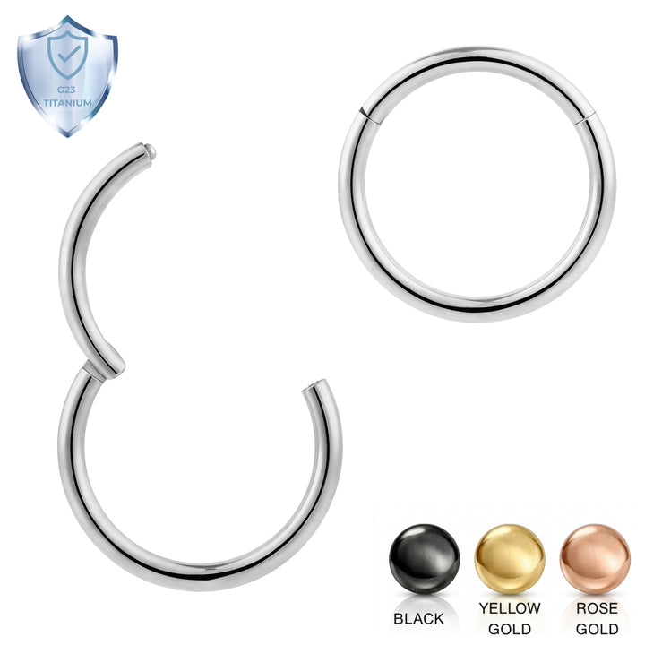 2pcs 16G Titanium Hinged Hoop Segment Ring Earrings - PFGWholesale