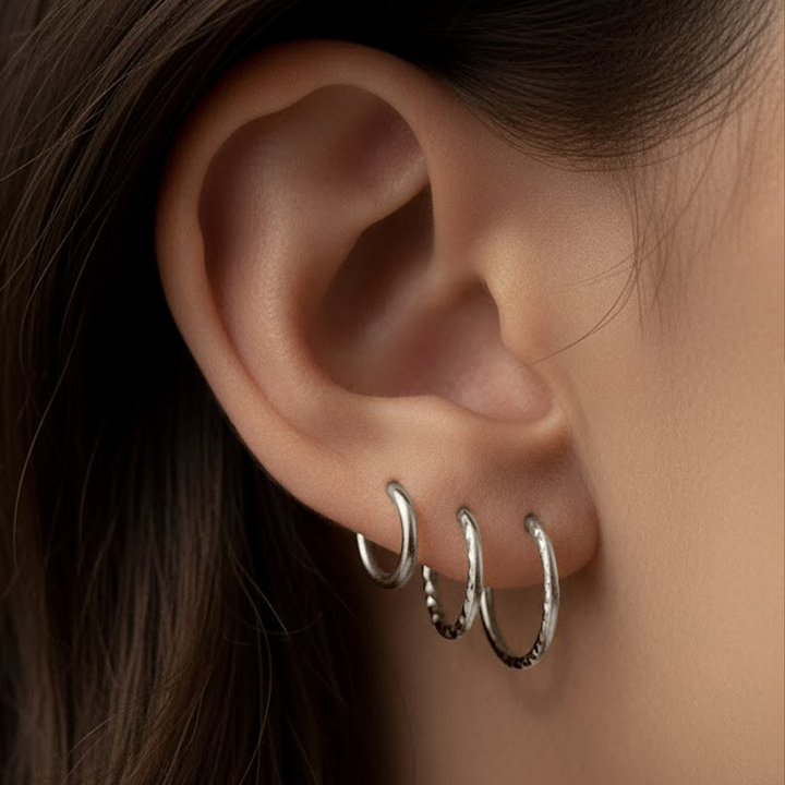 2pcs 18G Solid Sterling Silver Polished Sleeper Earrings