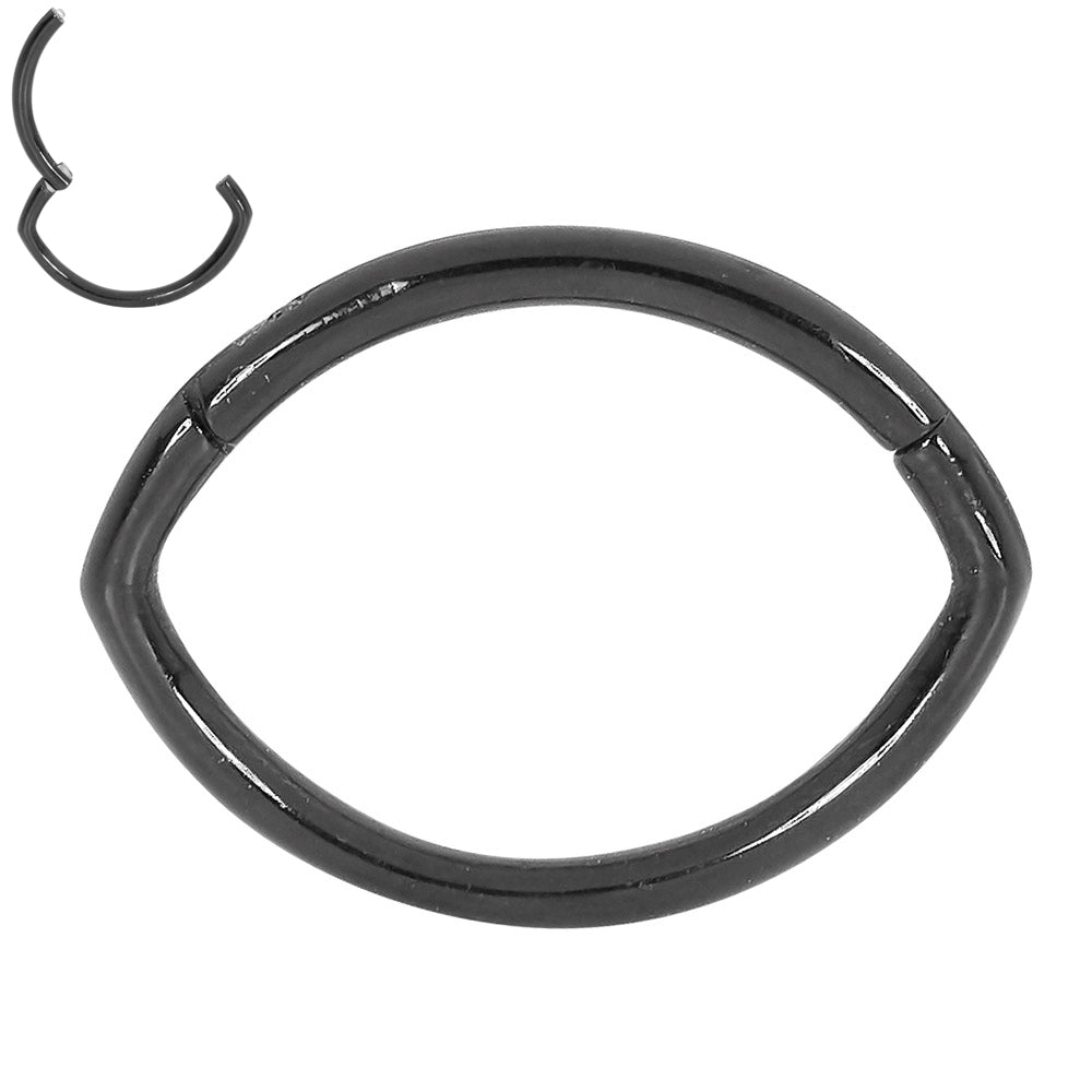 2pcs Surgical Steel Oval Hinged Hoop Segment Ring Earrings - PFGWholesale