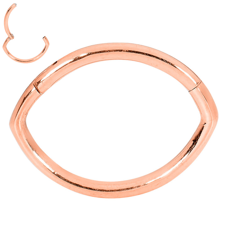 2pcs Surgical Steel Oval Hinged Hoop Segment Ring Earrings - PFGWholesale