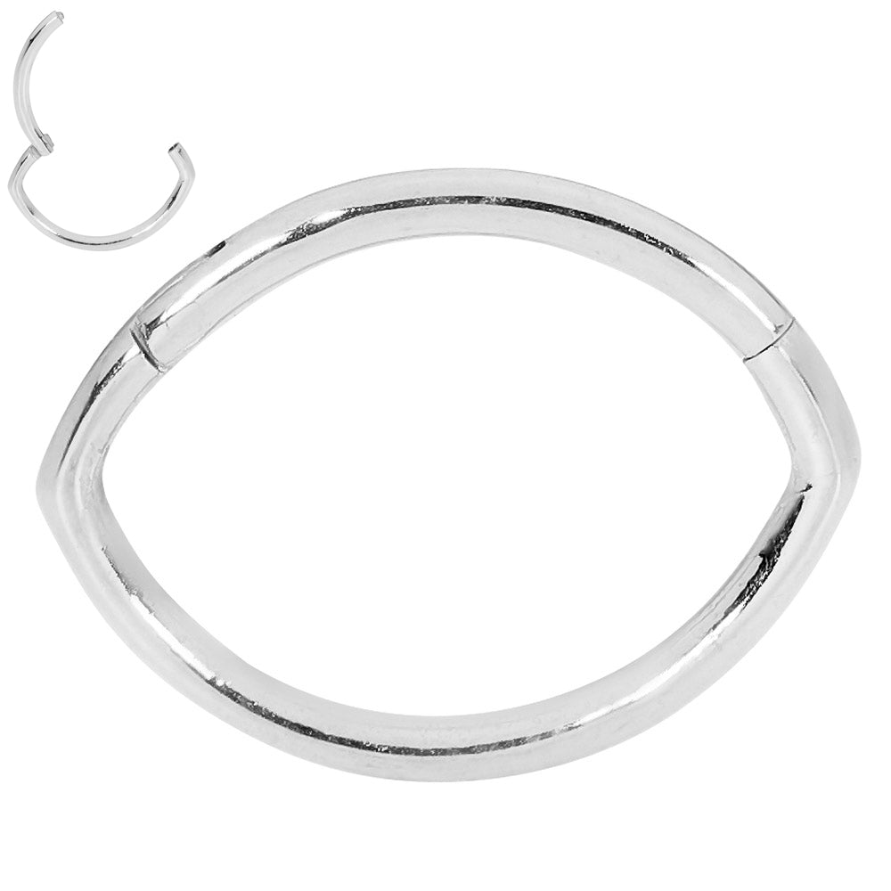 2pcs Surgical Steel Oval Hinged Hoop Segment Ring Earrings - PFGWholesale