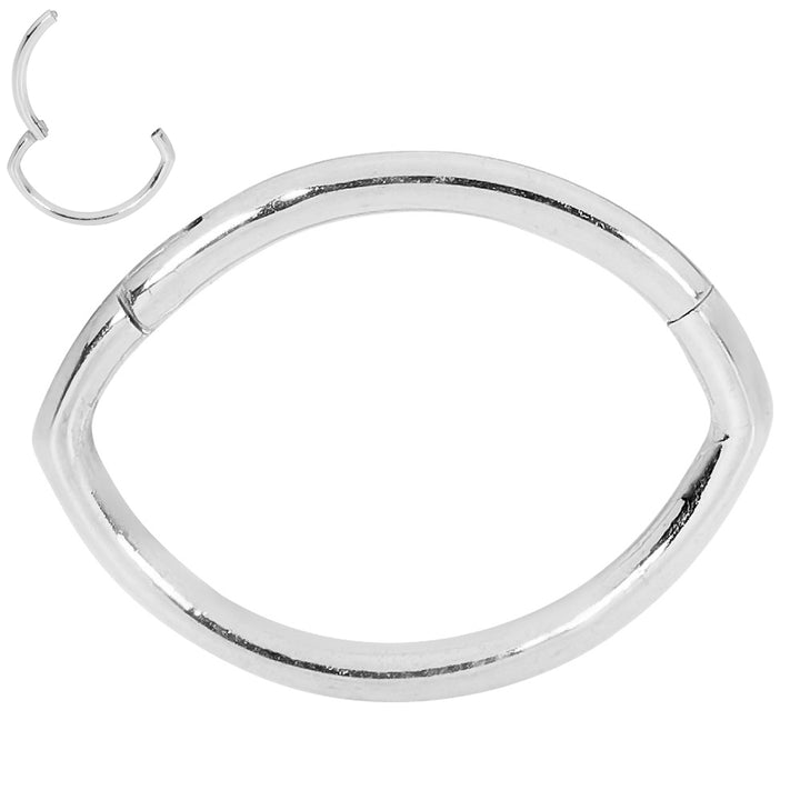2pcs Surgical Steel Oval Hinged Hoop Segment Ring Earrings - PFGWholesale