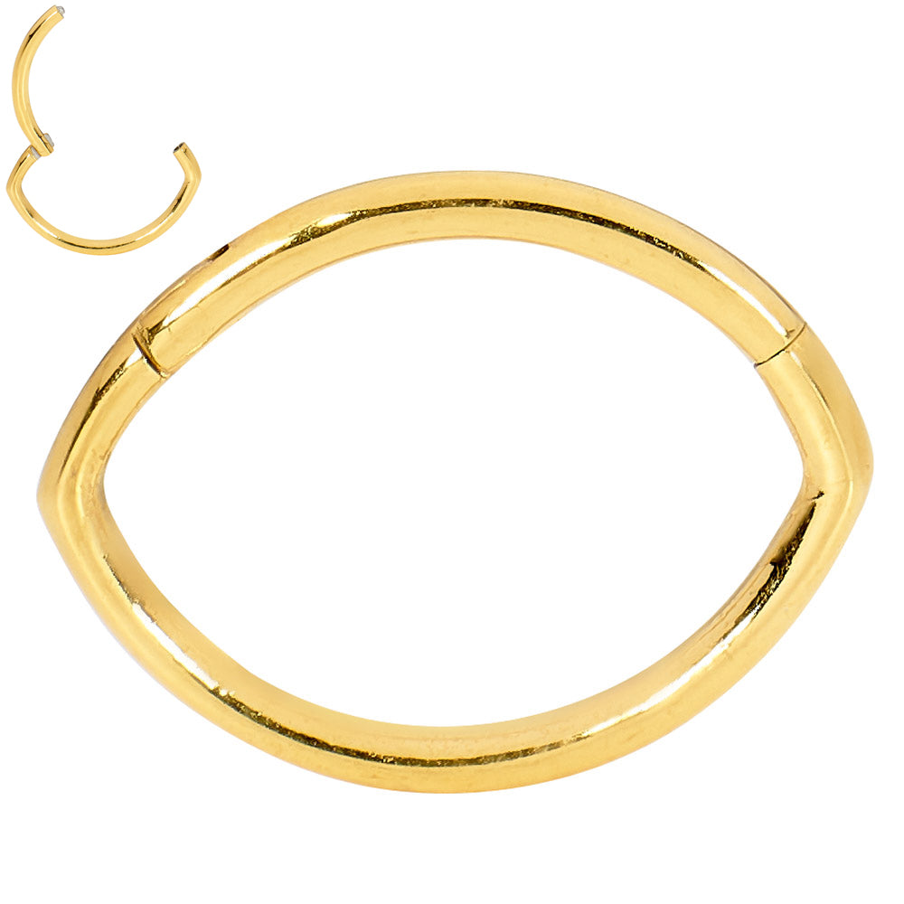 2pcs Surgical Steel Oval Hinged Hoop Segment Ring Earrings - PFGWholesale