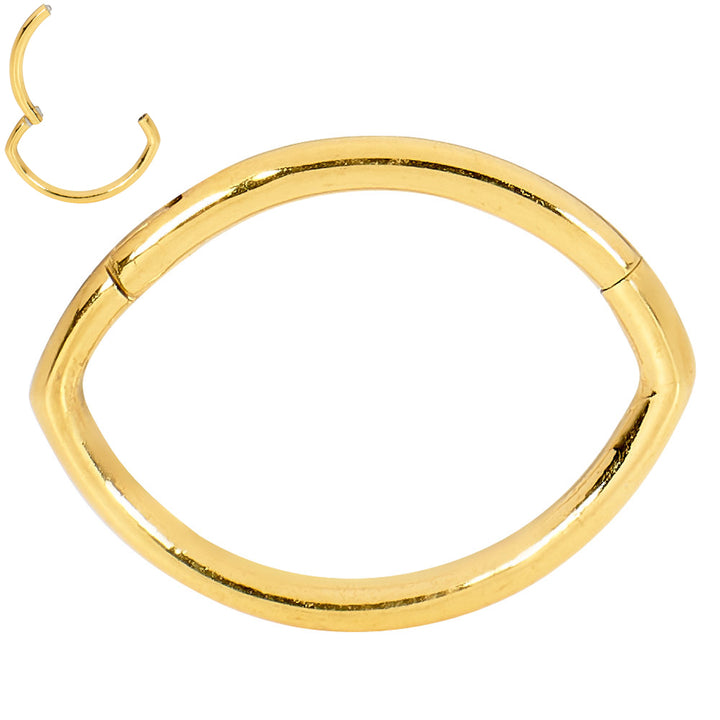 2pcs Surgical Steel Oval Hinged Hoop Segment Ring Earrings - PFGWholesale