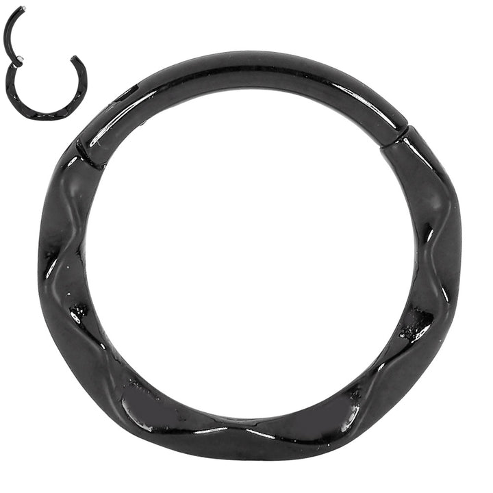 2pcs Surgical Steel Twist Hinged Hoop Segment Ring Earrings - PFGWholesale