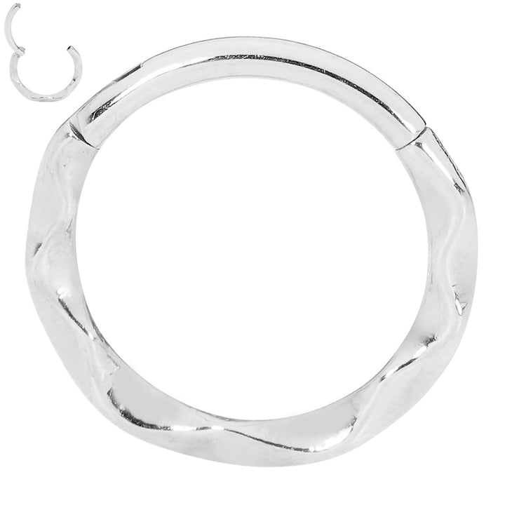 2pcs Surgical Steel Twist Hinged Hoop Segment Ring Earrings - PFGWholesale