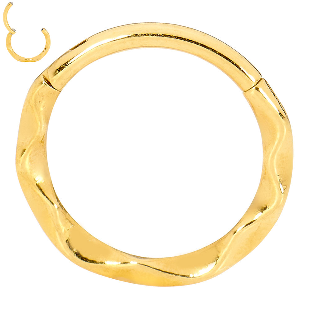 2pcs Surgical Steel Twist Hinged Hoop Segment Ring Earrings - PFGWholesale