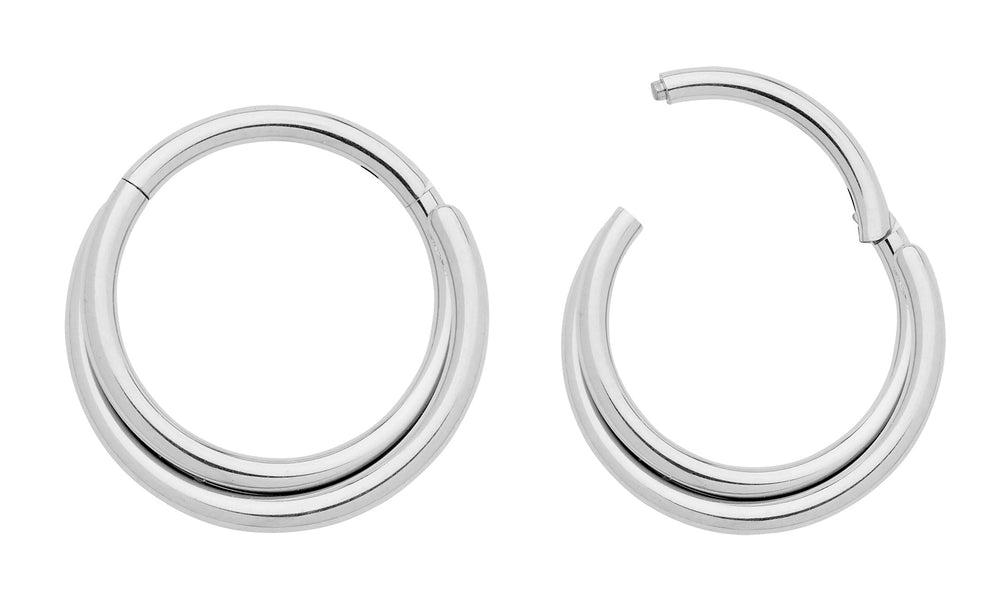 1 Pair Titanium Double Twist Hinged Segment Ring - 16G - PFGWholesale