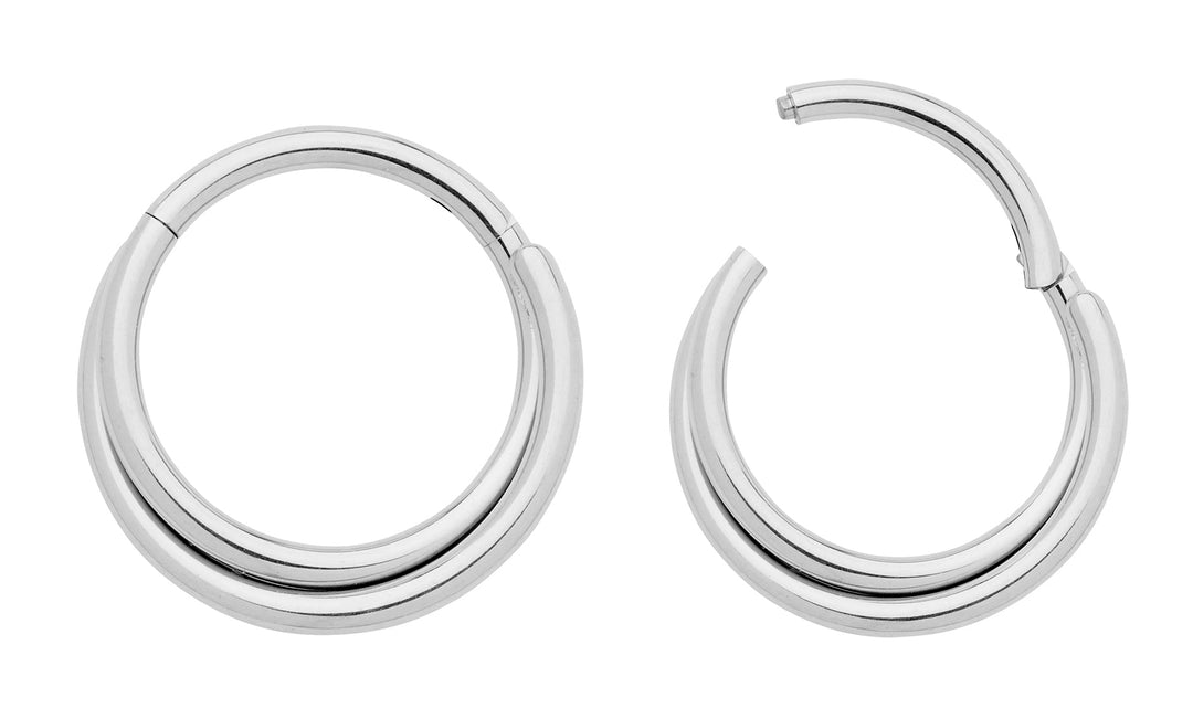 1 Pair Titanium Double Twist Hinged Segment Ring - 16G - PFGWholesale