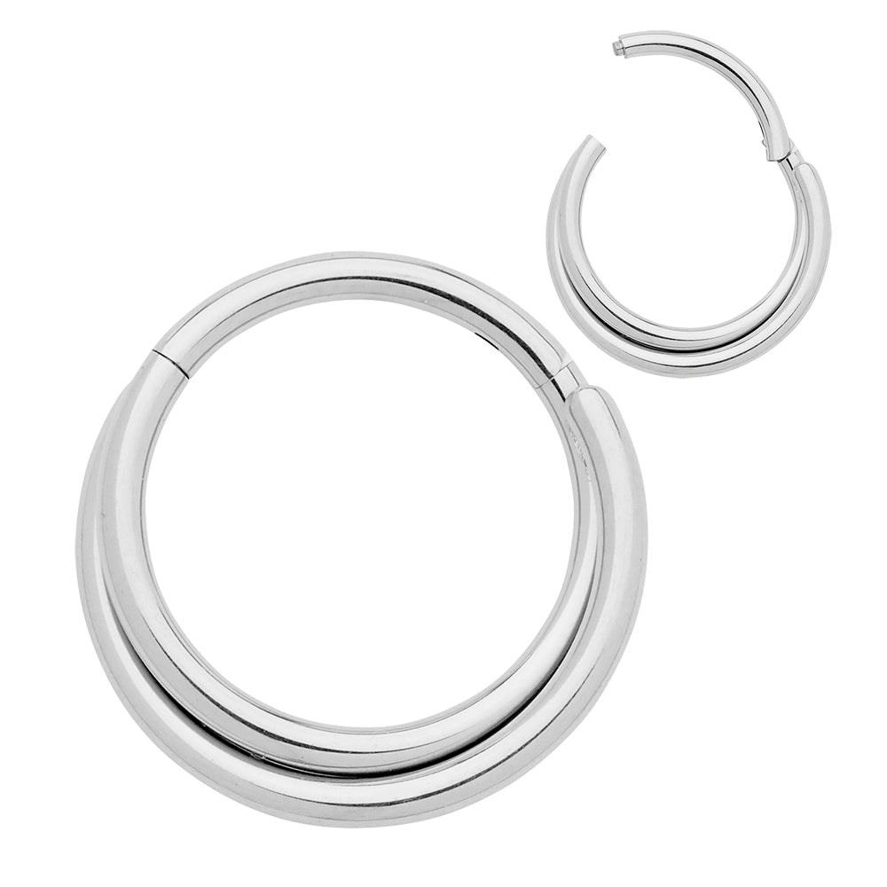 1 Piece Titanium Double Twist Hinged Segment Ring - 16G - PFGWholesale