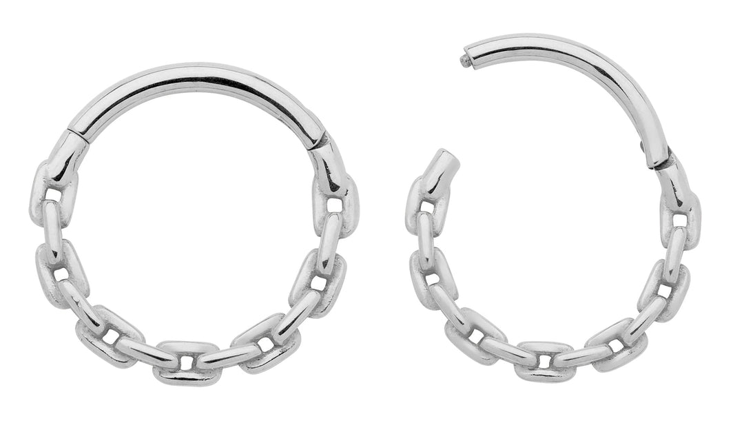 1 Pair Stainless Steel 16G Chain Link Sleeper Earrings - PFGWholesale