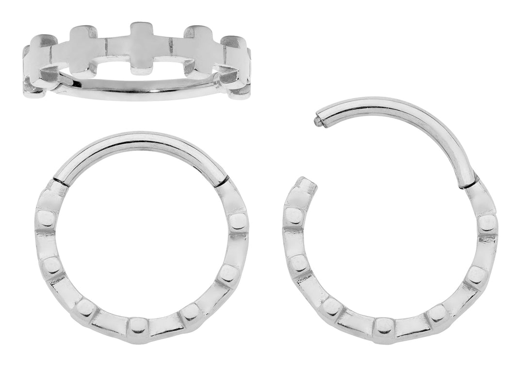 1 Pair Stainless Steel 16G Cross Sleeper Earrings - PFGWholesale