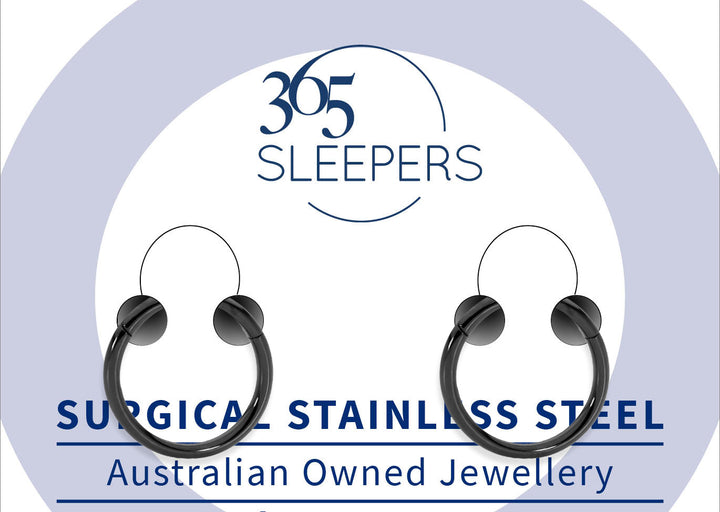 365 Sleepers 1 Pair Stainless Steel Hinged Sleeper Earrings - 14G - PFGWholesale
