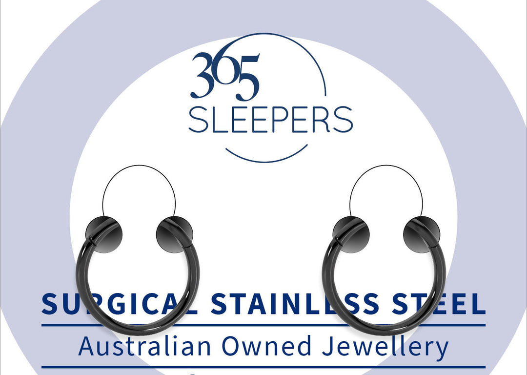 365 Sleeper 1 Pair Stainless Steel Hinged Sleeper Earrings - 16G - PFGWholesale