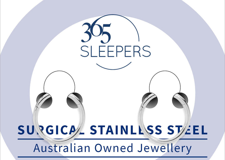 365 Sleeper 1 Pair Stainless Steel Hinged Sleeper Earrings - 16G - PFGWholesale
