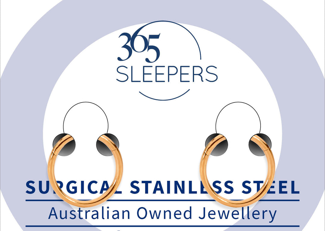 365 Sleepers 1 Pair Stainless Steel Hinged Sleeper Earrings - 20G - PFGWholesale