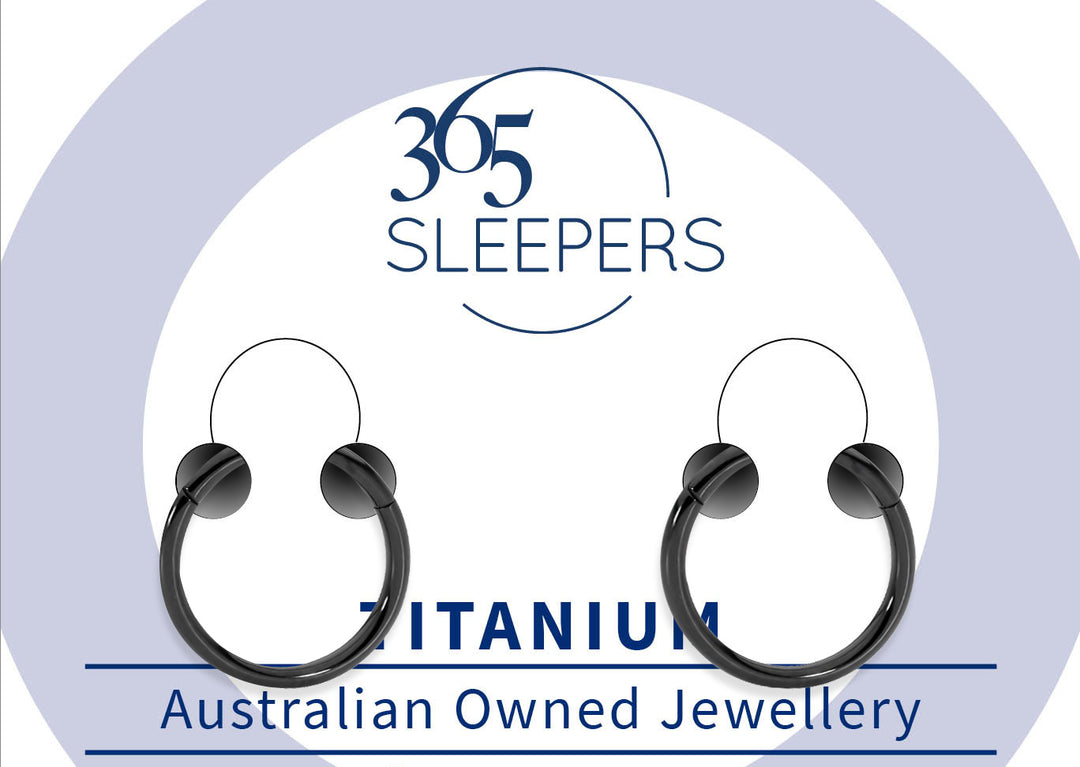 365 Sleepers 1 Pair G23 Titanium Hinged Sleeper Earrings - 16G - PFGWholesale