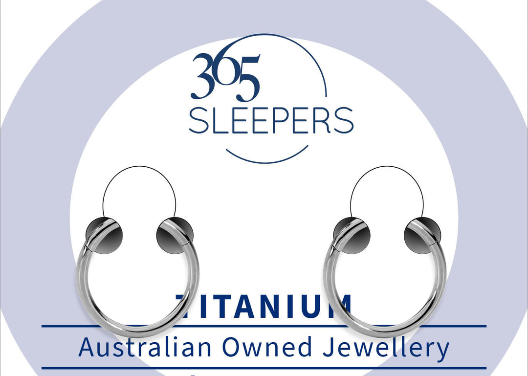 365 Sleepers 1 Pair G23 Titanium Hinged Sleeper Earrings - 20G - PFGWholesale