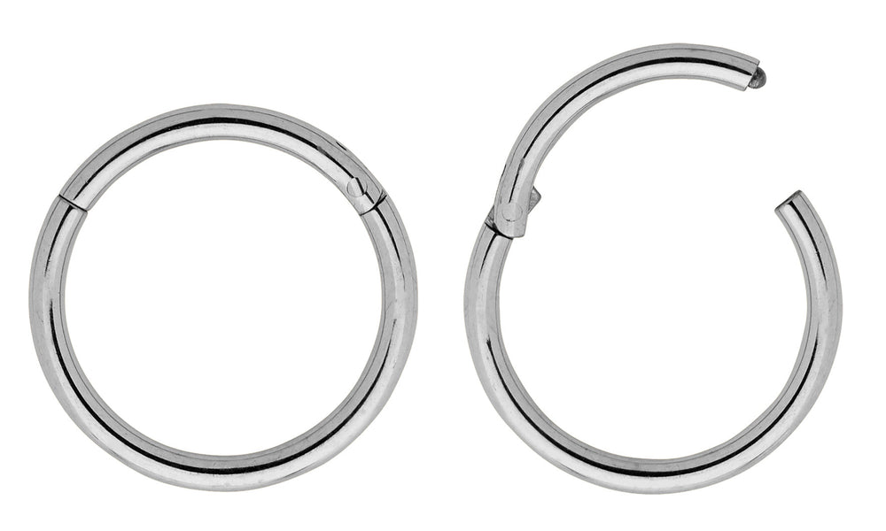 1 Pair 14G (thickest) Titanium Polished Hinged Hoop Segment Rings Sleeper Earrings - PFGWholesale