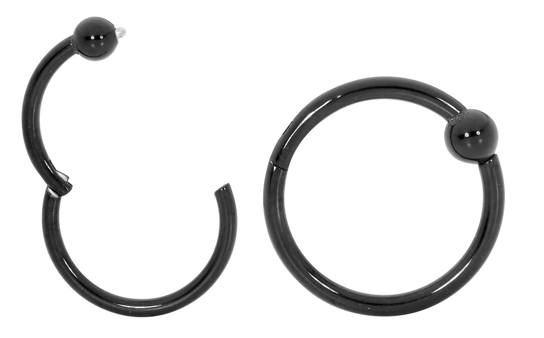 1 Pair 20G - 14G Stainless Steel Hinged BCR Ball Closure Segment Ring Earrings 6mm - 10mm - PFGWholesale